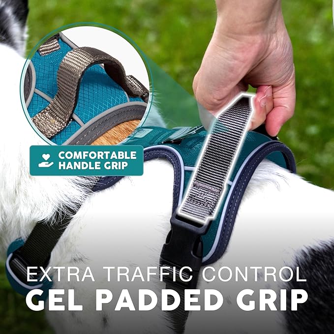 Embark Adventure Dog Harness, Reflective Trim No Pull Dog Harness Medium Sized Dogs - Military Grade Nylon, Front Clip with Gel Lined Handle.-Mewly Pet