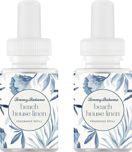 Pura & Tommy Bahama Home Scent Refill - Smart Home Air Diffuser - Up to 120-Hours of Luxury Fragrance per Refill - Spring & Summer Fragrance - 2 Pack, Beach House Linen
