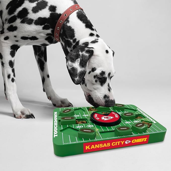 Pets First Kansas City Chiefs Large Puzzle Puzzle Toy, New Size, Interactive Slow Feeding Toy-Mewly Pet