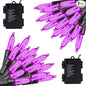 Twinkle Star 2 Pack Purple Halloween String Light, Battery Operated Lights 50 LED 16 FT String Light Waterproof Tree Lights with 8 Lighting Modes,Indoor Outdoor Patio Garden Halloween Decorations