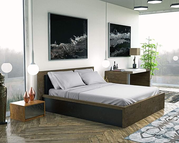 DREAMCARE Queen Sheet Set – 6 pcs Cooling Bed Sheets – up to 15” Deep Sheets Queen Size Bed Set – 2500 Supreme Collection – Extra Soft 100% Brushed Microfiber Hotel Luxury with Side Pocket – L Gray
