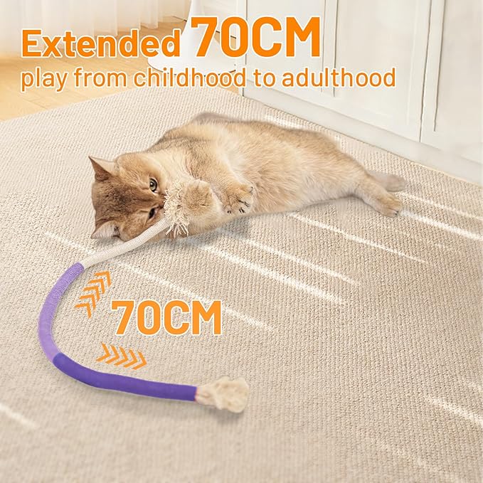 Cat Toys Chew Ropes,3Pcs Natural Catnip Chewing Rope,Safe Teeth Cleaning Toy for Indoor Kittens,Interactive Cat Nip Kitty Toys for 24 Inches All Breeds-Mewly Pet