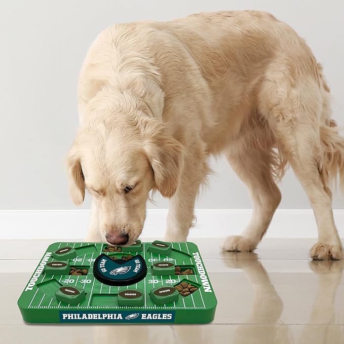 Pets First NFL Philadelphia Eagles Large Puzzle Toy, New Size, Interactive Dog Treat Puzzle, Slow Feeding Toy-Mewly Pet