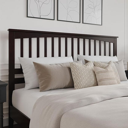 AFI, Mission King Solid Wood Headboard with Attachable Charger, Espresso