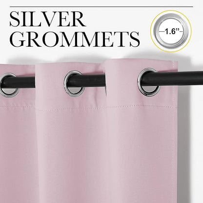 NICETOWN Room Darkening Drapes for Nursery - Light Blocking Curtain Panels for Bedroom Girl Room, Soft Fabric Window Treatment (Lavender Pink, 42 inches Width by 95 inches Length, 1 Pair)