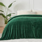 NEWCOSPLAY Super Soft King Blanket Dark Green Premium Silky Flannel Fleece Leaves Pattern Lightweight Bed Blanket All Season Use (Dark Green, King(90"x110"))
