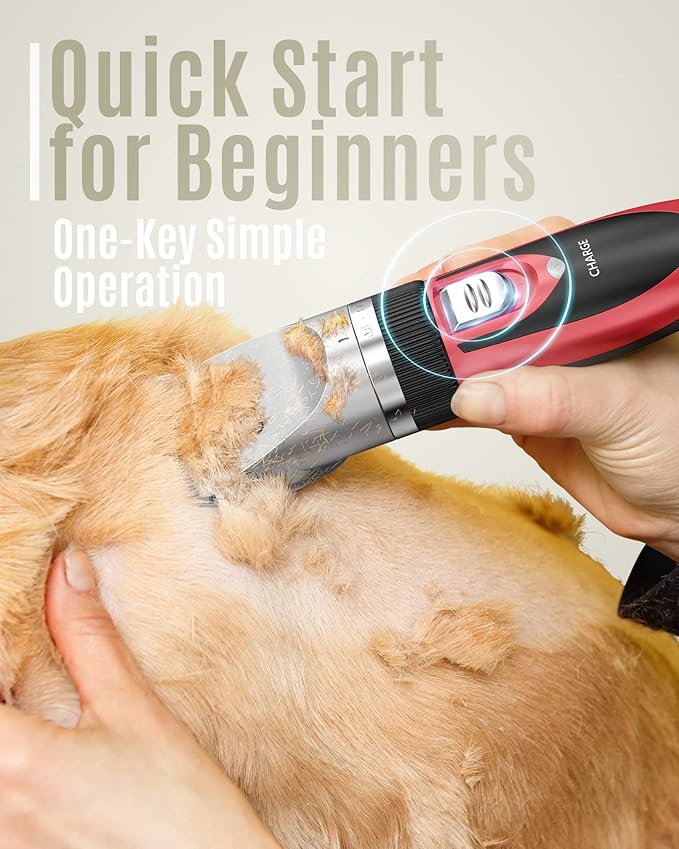 oneisall Dog Shaver Clippers Low Noise Rechargeable Cordless Electric Quiet Hair Clippers Set for Dogs Cats Pets-Mewly Pet