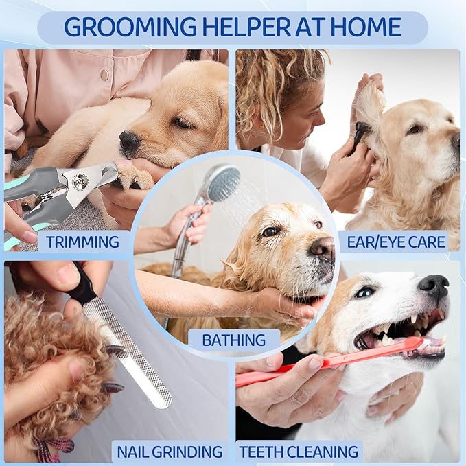 Dog Grooming Hammock for Large & Giant Dogs, Pet Grooming Sling with Nail Clippers, Trimmers & Scissors – Comfortable & Safe Grooming Harness for Stress-Free Nail Trimming for XXXL Dogs-Mewly Pet