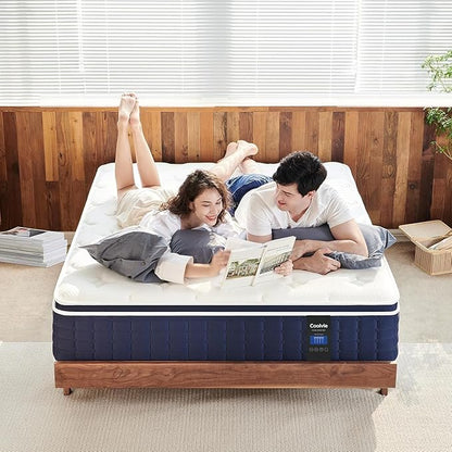Coolvie 12 Inch Hybrid Twin XL Mattress -Firm Feel -Support Foam with Strong Pocket Springs - Extra Lumbar&Shoulder Support for Back&Stomach Sleepers, CertiPUR-US® Certified Foam,XL Long Size