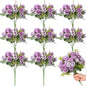 Zeyune 8 Pack 12 Inch Wedding Bouquets for Bride Bridesmaid Purple and Lilac Artificial Rose Bouquet Fake Silk Roses Flowers Bunches Bulk for Home Office Garden Parties Decoration