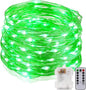 String Lights,LED Copper Wire Lights, Each Set 33ft/10M 100LEDs and 2 Remote Control.AA Battery Powered,Decor Rope Lights for Holiday,Wedding, Parties.(Green)