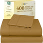 California Design Den Twin Sheets Set - Soft 400 Thread Count Sateen, Natural 100% Cotton Sheets with Deep Pockets, Cooling and Durable Bedding Set - Golden Mustard