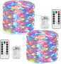JMEXSUSS 2 Pack Multicolor Fairy Lights Battery Operated, Total 400 LED 132ft Multicolor String Lights with Remote, 8 Modes Christmas Fairy Lights for Bedroom Patio Garden Deck Christmas Decorations