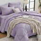 HEVUMYI Full Purple Comforter Set - 7-Piece All Season Bed in a Bag Full, Ultra Soft Bedding Set with Comforter, Flat Sheet, Fitted Sheet, Pillowcases, Pillow Shams, Lavender Purple
