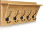 HBCY Creations Rustic Wall Mounted Coat Rack with Shelf - Solid Wood 24" Entryway Shelf with 5 Coat Hangers. Perfect Touch for Your Entryway, Mudroom, Kitchen, Bathroom and More, Bamboo