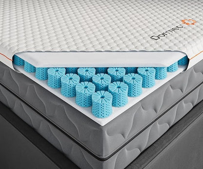 Dormeo Premium Full Size Cooling Mattress Topper - 3-Zone OctaspringⓇ Technology for Optimal Back Support, Anti-Slip Bottom