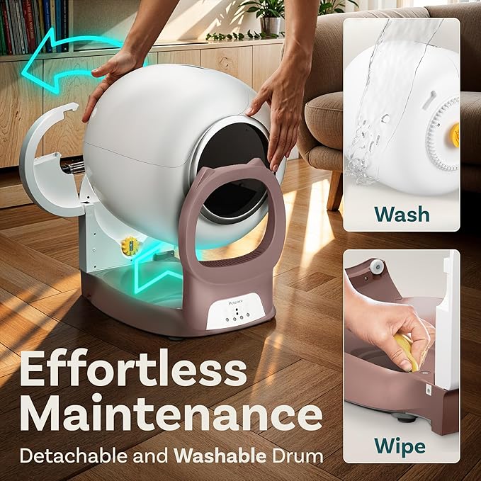 Self Cleaning Litter Box with Auto Safety Sensors for Multiple Cats - Automatic Cat Litter Box Self-Cleaning - Covered Odor Removal with APP Control - Compatible On All WiFi - Electric Robot-Mewly Pet