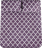 Mejoroom King Bed Sheet Set - Super Soft Brushed Microfiber 1800 Thread Count Sheets with 15 inch Deep Pocket - Wrinkle Free - 4 Piece (King, Purple Quatrefoil with White Pattern)