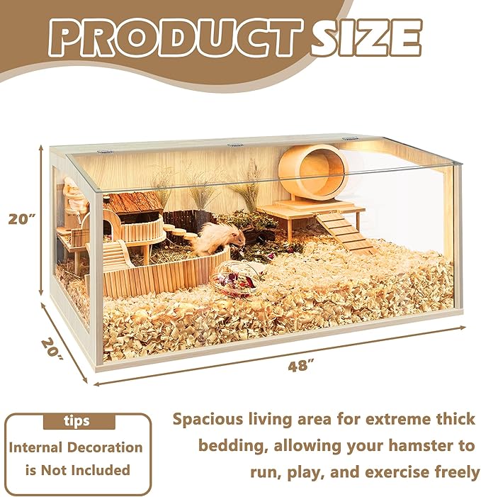 Prolee Hamster Cage Chew Proof, Guinea Pig Cages, Mice and Rat Habitat Openable Top, Hamster Habitat Solid Built-Mewly Pet