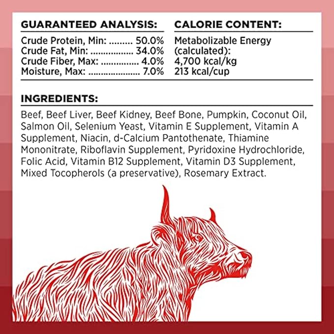 BIXBI Rawbble Freeze Dried Dog Food, Beef Recipe, 4.5 oz - 98% Meat and Organs, No Fillers - Pantry-Friendly Raw Dog Food for Meal, Treat or Food Topper - USA Made in Small Batches-Mewly Pet