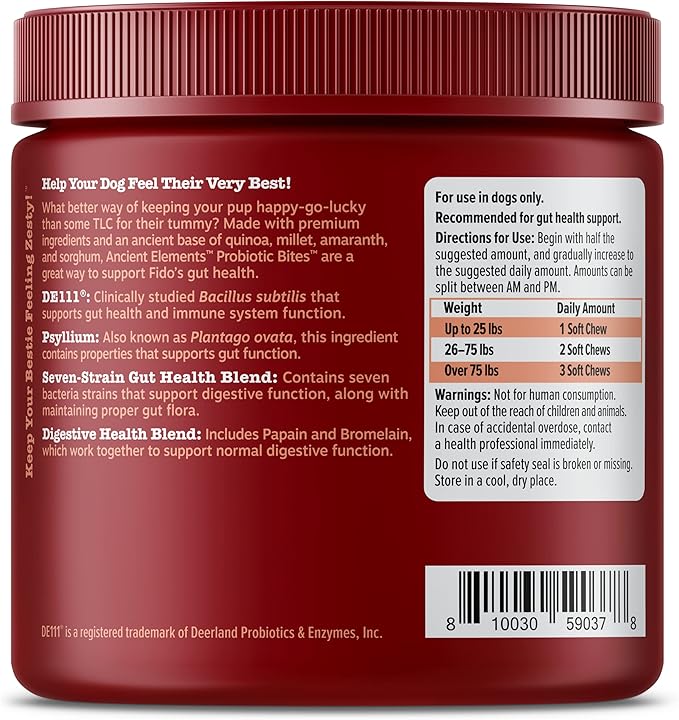 Zesty Paws Probiotics for Dogs, Digestive Enzymes Gut Flora, Digestive Health, Diarrhea & Bowel Support, DE111, Dog Probiotics Soft Chew for Pet Immune System, Chicken, 90 Ct-Mewly Pet