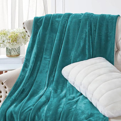 Walensee Fleece Blanket Plush Throw Fuzzy Lightweight (King Size 108x90 Teal) Super Soft Microfiber Flannel Blankets for Couch, Bed, Sofa Ultra Luxurious Warm and Cozy for All Seasons