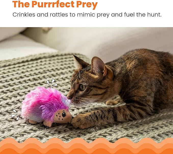 Catstages Catnip Plushies Hedgehog Multicolored Plush Catnip Cat Toy-Mewly Pet