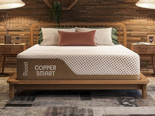 ROOST SLEEP 14-Inch King Mattress with Medium Firm Support, CertiPUR-US Certified, Copper Smart Thermic Cooling Gel Memory Foam for Hot Sleepers, Made in USA