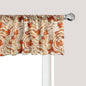 Ambesonne Fall Window Valance, Autumnal Theme with Swirly Intricate Shapes and Flying Leaves Print, Curtain Valance for Kitchen Bedroom Decor with Rod Pocket, 54" X 18", Ginger Marigold and Beige