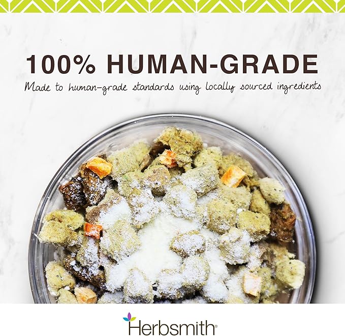 Herbsmith Smiling Dog Kibble Seasoning – Freeze Dried Cheese Food Topper - Premium White Cheddar – All Natural, Human-Grade Topper for Dogs 6.2 oz-Mewly Pet