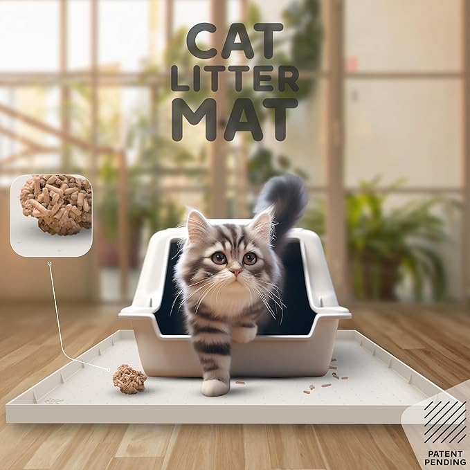 32x24x1” XL Dog Food Mat - All Purpose Under Sink Liner, Washer and Dryer Covers for The Top, Silicone Griddle Mat for Blackstone - Raised Edges Dog Mat for Food and Water Prevent Spill, Waterproof-Mewly Pet