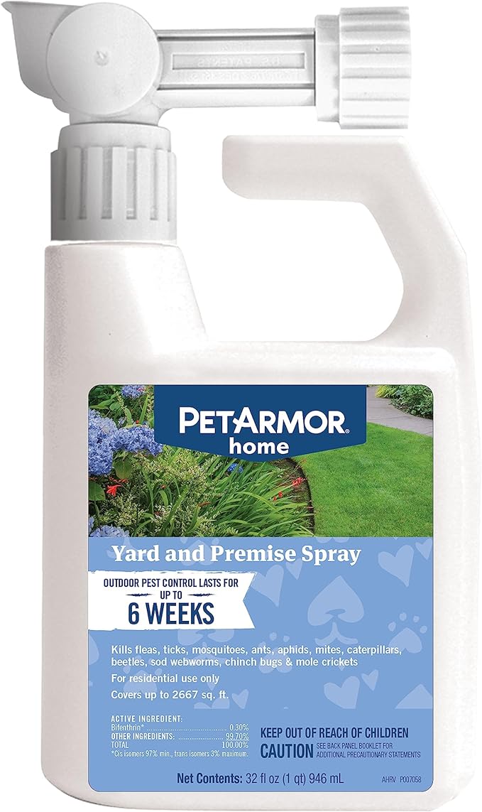 PetArmor Home Yard Spray for Dogs, Kills and Protects Against Fleas, Ticks, Mosquitoes, Ants, and Other Bugs, 32oz-Mewly Pet