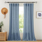 RYB HOME Semi Sheer Curtains 95 inches Length for Windows Sunlight Filering Privacy Protect Soft & Vertical Rod Pocket Drapes for Bedroom Living Room Dining, Blue Haze, W 52 x L 95 inch, 2 Panels
