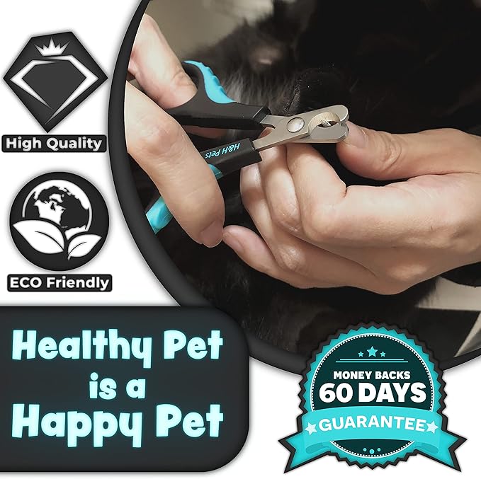 Cat Nail Clipper by H&H Pets - Professional Sharp Stainless Steel Claw Clipper Trimmer with Sturdy Non Slip Handles - for Small Animal & Cats Nail Cutter-Mewly Pet