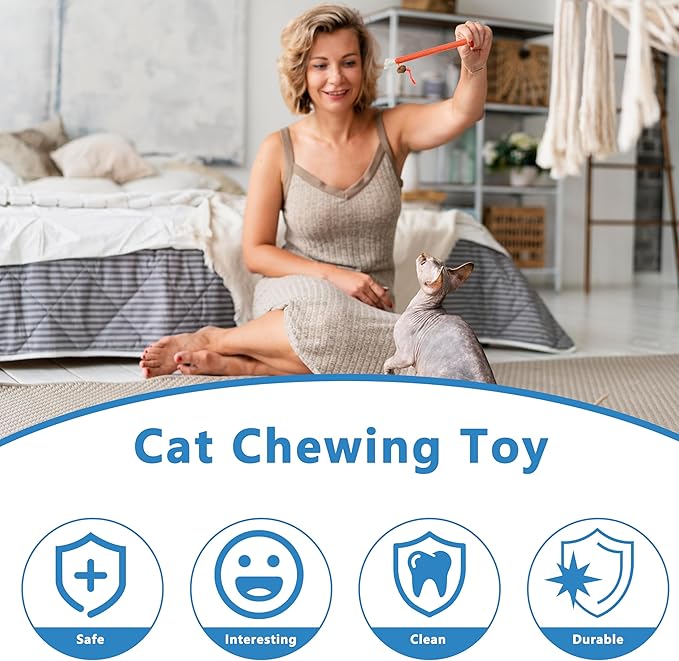 3pcs Safe Cat Rope Toy,Teeth Clean Toy for Cat, Cat Chew Toys for Indoor Cat,Kitten Interactive Toys-Mewly Pet