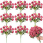 Zeyune 8 Pack 12 Inch Wedding Bouquets for Bride Bridesmaid Pastel Pink Artificial Rose Bouquet Fake Silk Roses Flowers Bunches Bulk for Home Office Garden Parties Decoration