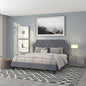 Flash Furniture Brighton King Size Tufted Upholstered Platform Bed in Light Gray Fabric