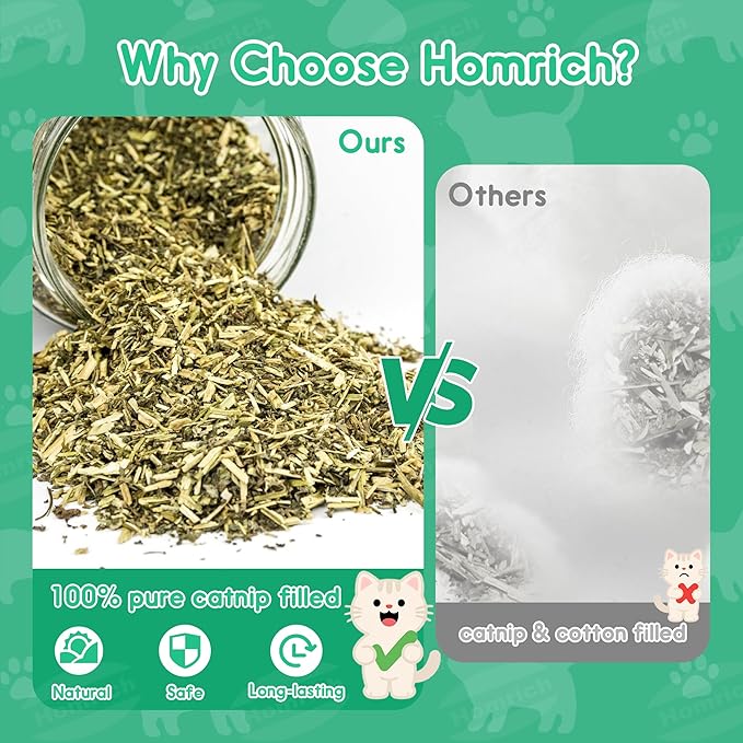 Homrich Catnip Toys for Cats, 3-Pack Funny Cat Toys Filled with 100% Pure Organic Catnip, Safe Kitten Teething Chew & Kicker Toys - Interactive Cat Toys for Bored Indoor Adult Cats-Mewly Pet