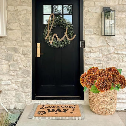 Fall Hydrangea Artificial Flowers, 4Pcs 21” Latex Real Touch Flowers, Faux Silk Flowers Fake Artificial Hydrangeas with Stems for Bouquet Table Centerpieces Halloween （Raw Umber Brown）