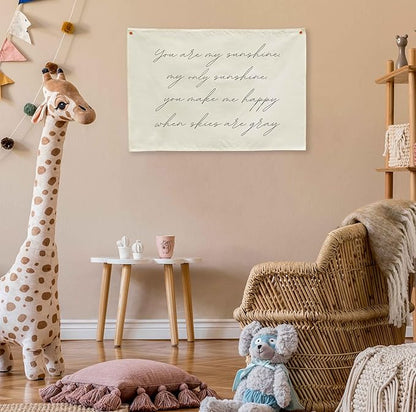 You Are My Sunshine-Nursery Rectangular Canvas Banner-Boho Flag Wall Sign Decor for Toddler Boy Girl Kids,Baby Room Above Crib Bedroom Playroom Reading Room Decor-Baby Shower Birthday Christmas Gift