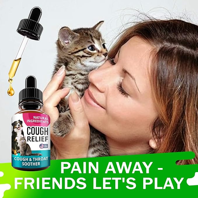 Kennel Cough Drops for Dogs and Cats - 2oz Pet Herbal Remedy - Throat Soother - Homeopathic Respiratory Support - Dry, Wet & Barky Pet Cough and Cat Asthma, Sinus Congestion Treatment - Made in USA-Mewly Pet