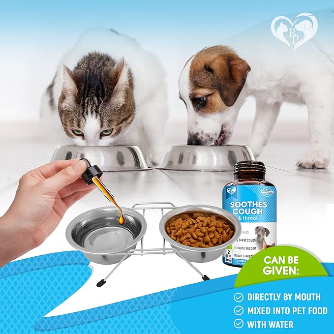 Kennel Cough Treatment & Natural Infection Medicine for Dogs & Cats - Respiratory & Cold Cough Relief - Collapse Trachea & Cat Asthma Support - Made in USA-Mewly Pet