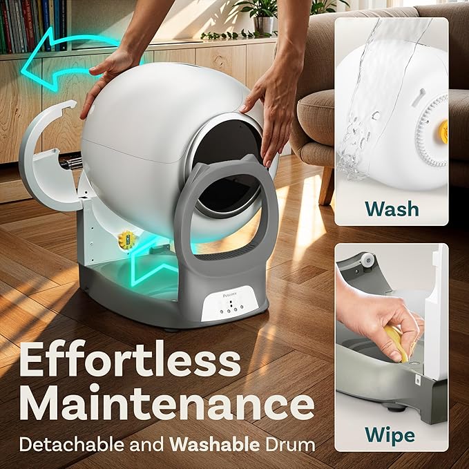 Self Cleaning Litter Box with Auto Safety Sensors for Multiple Cats - Automatic Cat Litter Box Self-Cleaning - Covered Odor Removal with APP Control - Compatible On All WiFi - Electric Robot-Mewly Pet