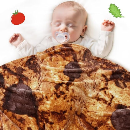 Jorbest Cookie Baby Blanket, 285 GSM Soft Flannel Swaddle Blanket Funny Gifts for Baby Shower Boys and Girls, Cookie Blanket for Toddler Newborn (Dark Brown, 36 inches)