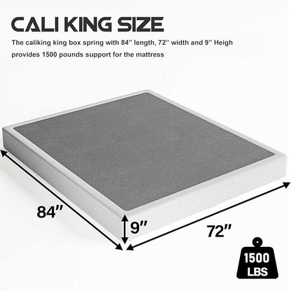 ZIYOO California King Box Spring and Cover, 9 Inch High Profile Easy Assembly,Mattress Foundation/Heavy Duty Metal Steel Structure/Quiet Noise-Free Accessory