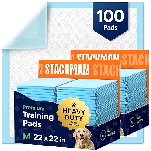 Puppy Pads Pet Pee Pads for Dogs & Puppy Training - 100 Count - Potty Pads for Dogs 22" x 22" Leak-Proof Dog Pee Pads - Quick-Dry Surface - Heavy Duty Absorbent Disposable Dog Wee Pad Bulk Pack-Mewly Pet