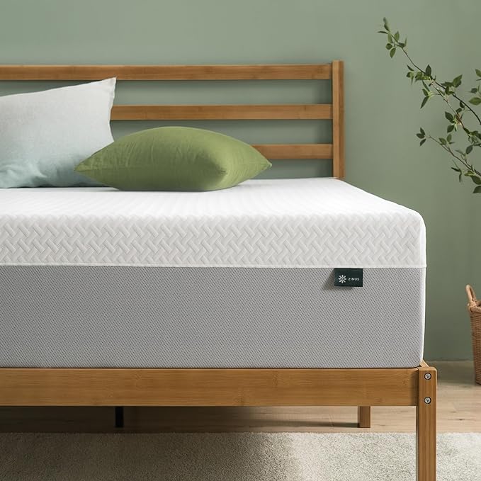 ZINUS 12 Inch Green Tea Essential Memory Foam Mattress [New Version], Full, Fiberglass Free, Medium Feel, Breathable Airflow Memory Foam, Certified Safe Foams & Fabric, Mattress in A Box