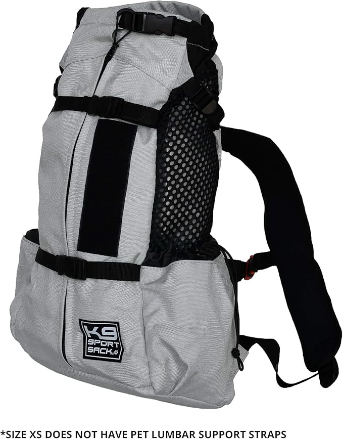 K9 Sport Sack Air 2 - X-Small, Light Grey - Ideal for Dogs with 9-12” Back Length - Durable, Breathable Backpack-Style Carrier - Perfect for Walks, Short Hikes & Public Transportation-Mewly Pet