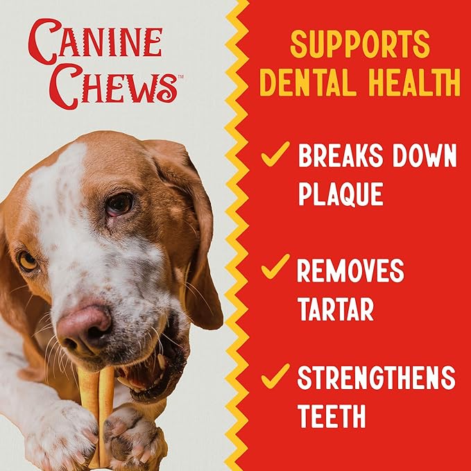 Canine Chews 8-9" Chicken Basted Rawhide Retriever Rolls - Pack of 25 Chicken-Flavored Long-Lasting Dog Rawhide Chews - Protein-Dense Jumbo Rawhide Bones For Large Dogs - Treats for Aggressive Chewers-Mewly Pet