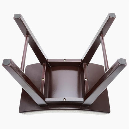 URFORESTIC Oak Wood Vanity Stool, Modern Makeup Dressing Stool with Concave Seat Surface,Capacity 300lb, Easy Assembly (Brown)
